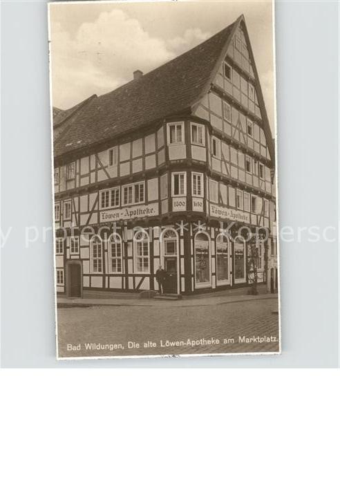 Bad Wildungen Loewen-Apotheke Marktplatz Fachwerk