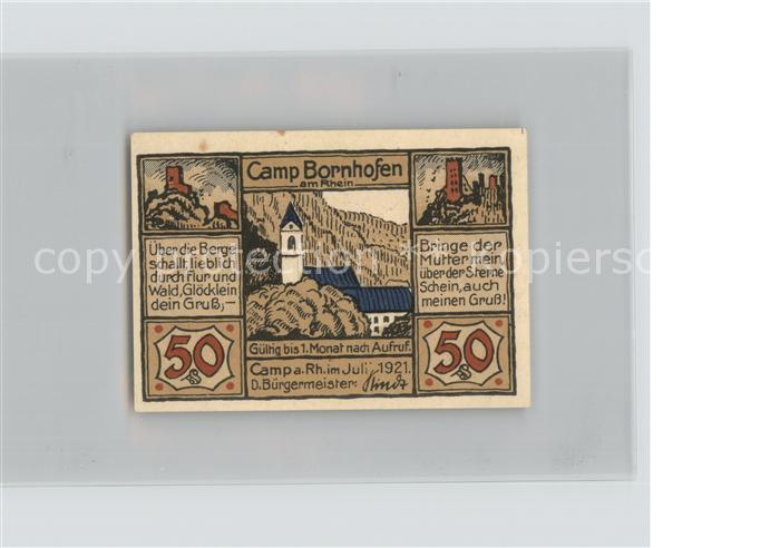 Kamp-Bornhofen Notgeld 50 Pfennig