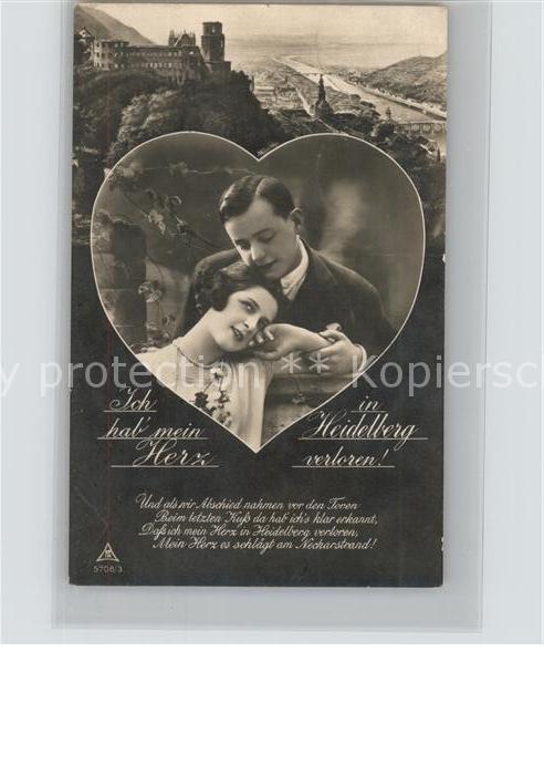 Heidelberg Neckar Liebespaar Neckarpanorama