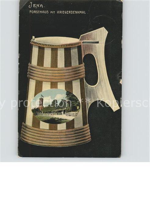 Jena Bierkrug Forsthaus mit Kriegerdenkmal