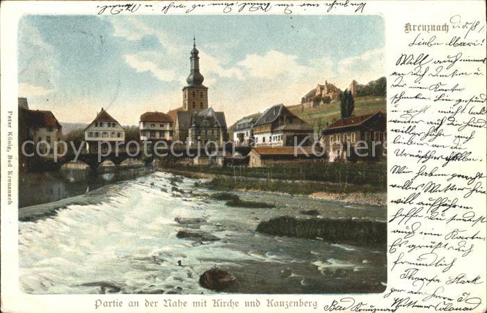 Bad Kreuznach Partie an der Nahe mit Kirche Kauzenberg