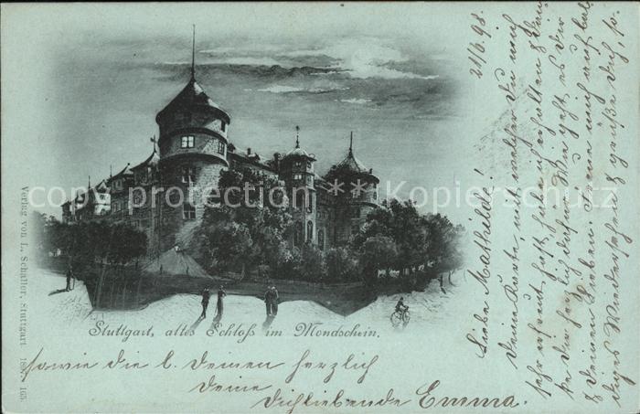 STUTTGART  CITY altes Schloss Mondschein