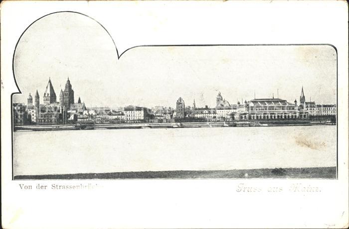 Mainz Rhein Von der Strassenbruecke Bahnpost