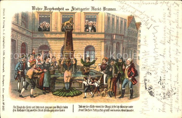STUTTGART  CITY Wahre Begebenheit Markt-Brunnen
