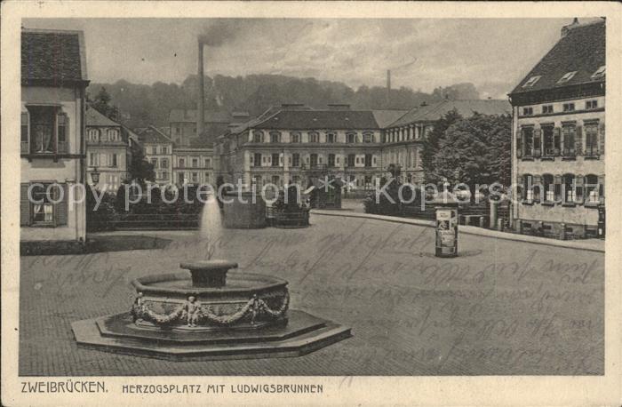 Zweibruecken Herzogsplatz Ludwigsbrunnen
