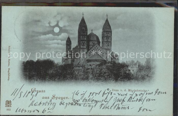 Speyer Rhein Dom v. d. Rheinbruecke
