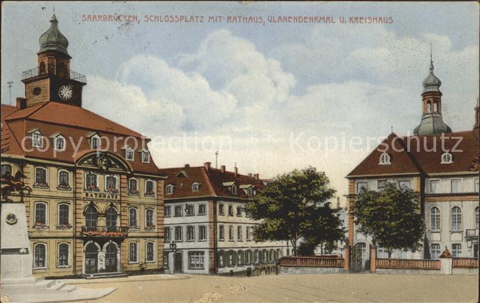 SAARBRueCKEN Saarland Schlossplatz Rathaus Ulanendenkmal Kreishaus