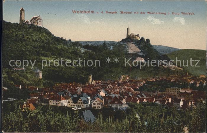 Weinheim Bergstrasse Wachenburg Burg Windeck Bahnpost