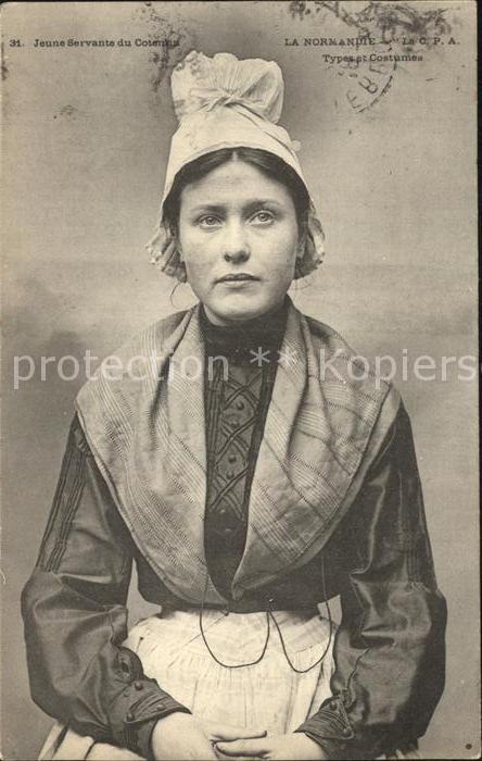 Trachten Frankreich Dienstmädchen Jeune Servante du Cotenti