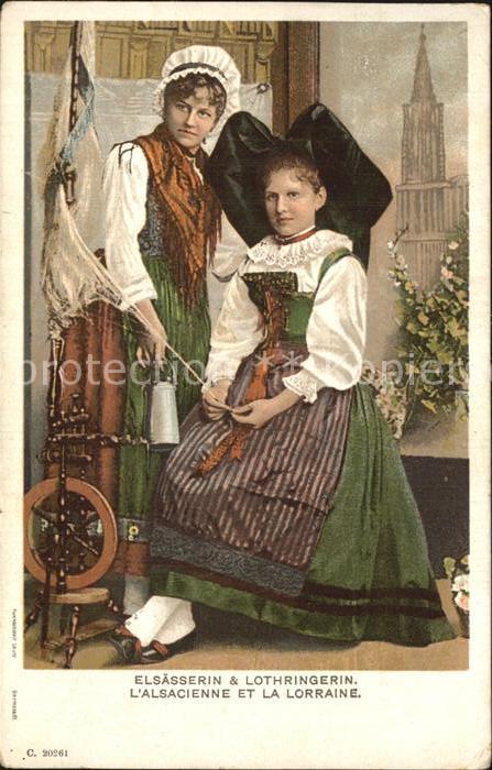 Trachten Alsace Alsacienne et la Lorraine Spinnrad