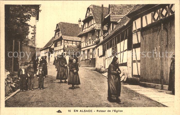 Trachten Alsace Retour de l'Eglise