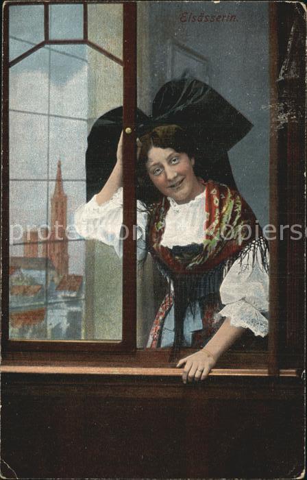 Trachten Alsace Elsässerin Feldpost-Stempel