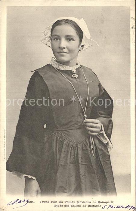 Trachten Frankreich Jeune Fille du Pouldu Coiffes de Bretag