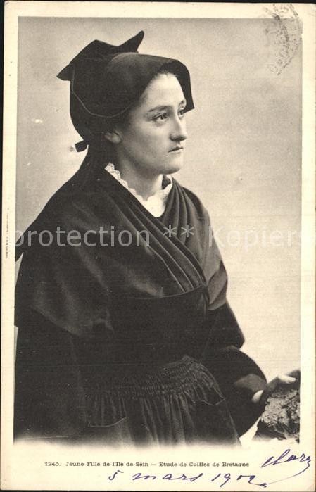 Trachten Frankreich Jeune Fille de l'Ile de Sein
