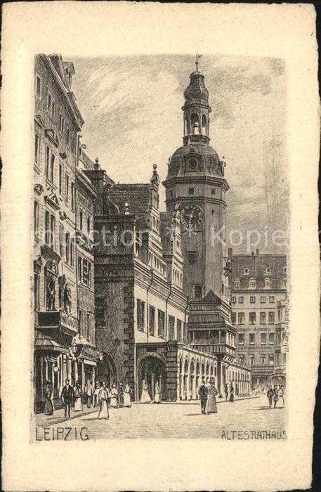 Radierung Leipzig Altes Rathaus
