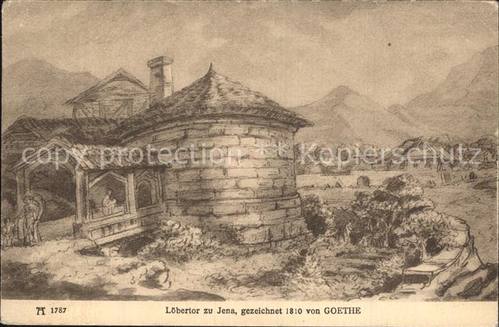 Goethe Johann Wolfgang von Löbertor zu Jena 1810 Verlag F.A. Acker