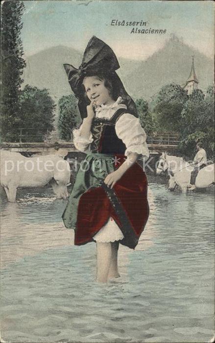 Trachten Alsace Elsässerin Pferde Alsacienne