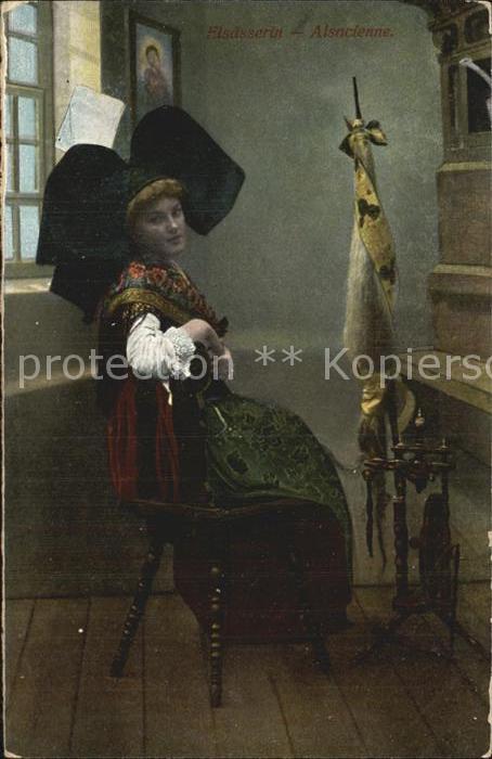 Trachten Alsace Spinnrad Elsässerin Alsacienne