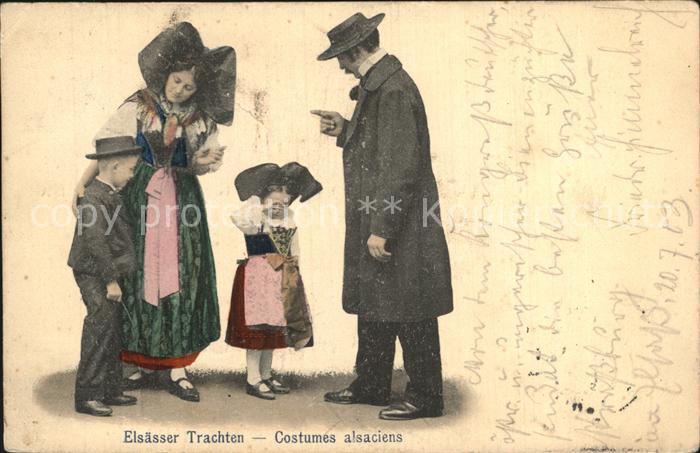 Trachten Alsace Elsässer Familie