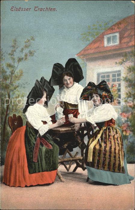 Trachten Alsace Elsässerinnen Feldpostsstempel