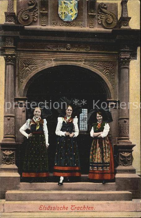 Trachten Alsace Elsässerinnen Feldpoststempel