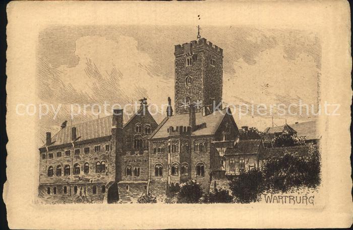 Radierung Carl Jander Wartburg