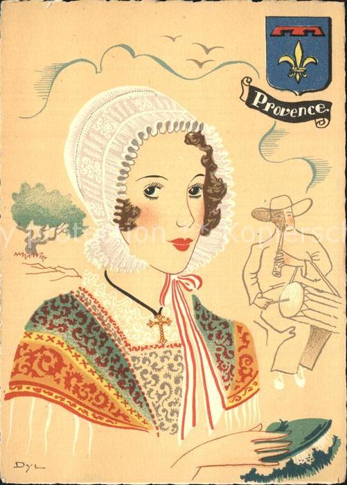 Trachten Frankreich Provence Künstlerkarte Dyl  Trommler