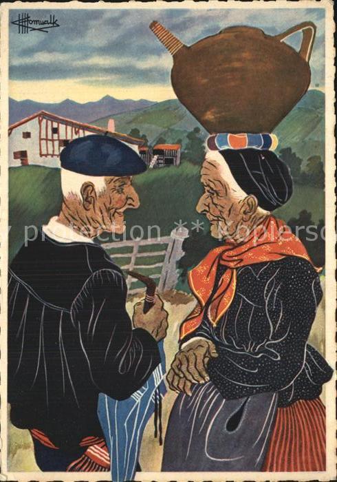 Kuenstlerkarte Charles Homualk Deux bons Vieux