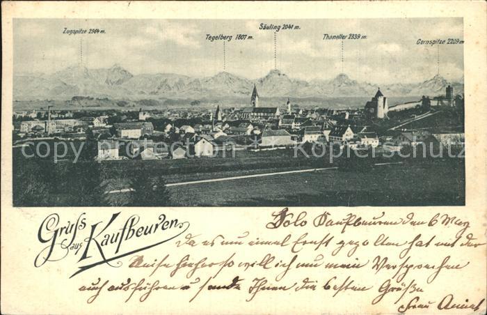 Kaufbeuren mit Zugspitze Tegelberg Saeuling