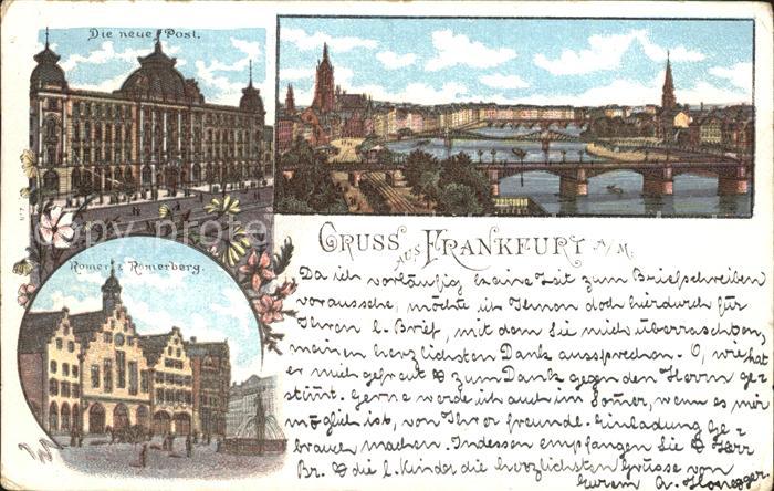 Frankfurt Main Neue Post Stadtblick Roemer und Roemerberg