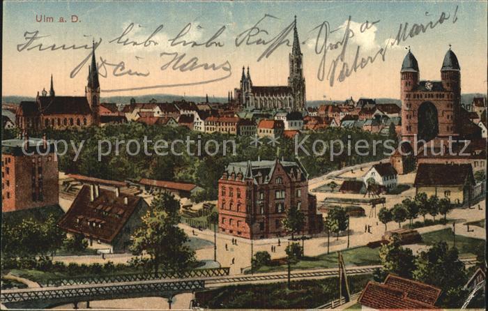 Ulm Donau Panorama Muenster Stadttor