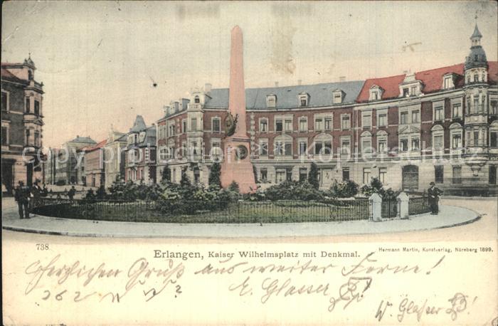 ERLANGEN Bayern Kaiser Wilhelmsplatz mit Denkmal