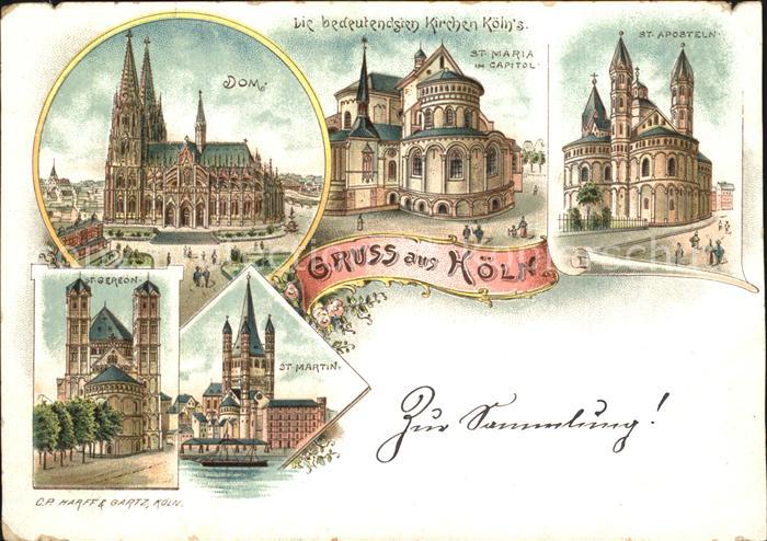Koeln Rhein Dom Kirchen St Maria im Capitol St Aposteln St Gereon St Martin