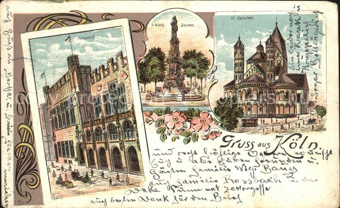 Koeln Rhein Guerzenich Von Werth Brunnen St Aposteln