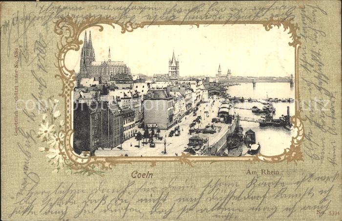 Coeln Rhein Stadtblick mit Dom