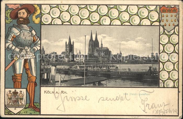 Koeln Rhein Stadtblick mit Dom