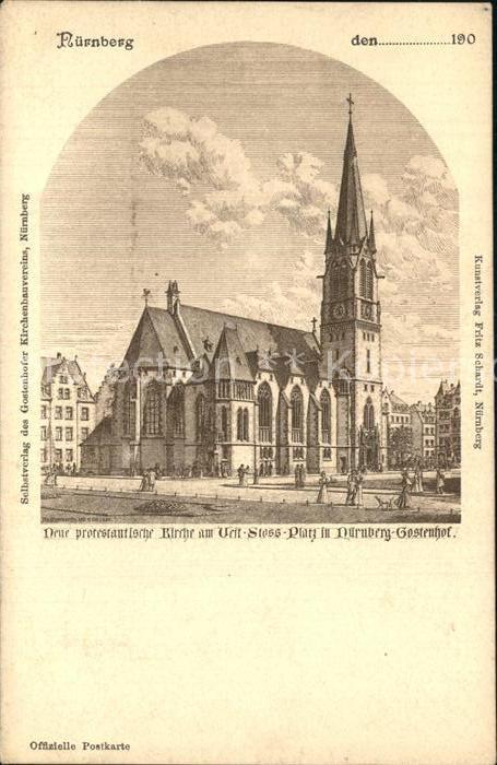 NueRNBERG  CITY Neue protestantische Kirche am Veit Stoss Platz