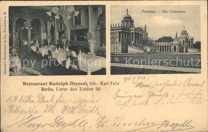 BERLIN  CITY Restaurant Rudolph Dressel Potsdam Die Communs