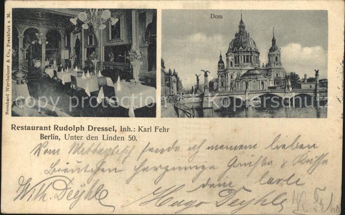 BERLIN  CITY Restaurant Rudolph Dressel Dom