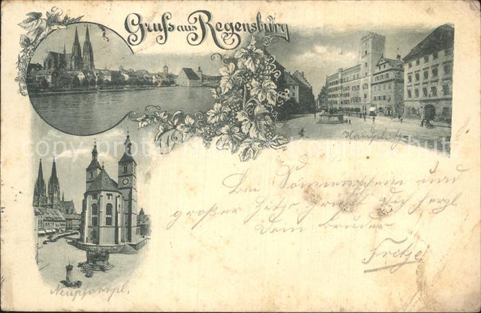 REGENSBURG Bayern Dom Kirche Markt Brunnen