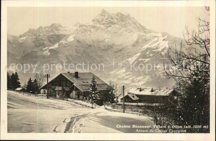 Villars-sur-Ollon Chalets Rosemont Winterpanorama Alpen