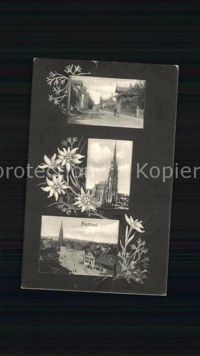 Amriswil TG Strassenpartie Kirche Blumen