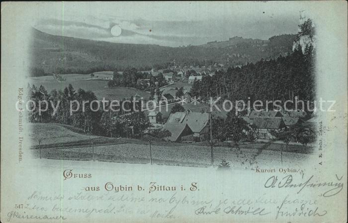 Oybin Sachsen Panorama im Mondschein