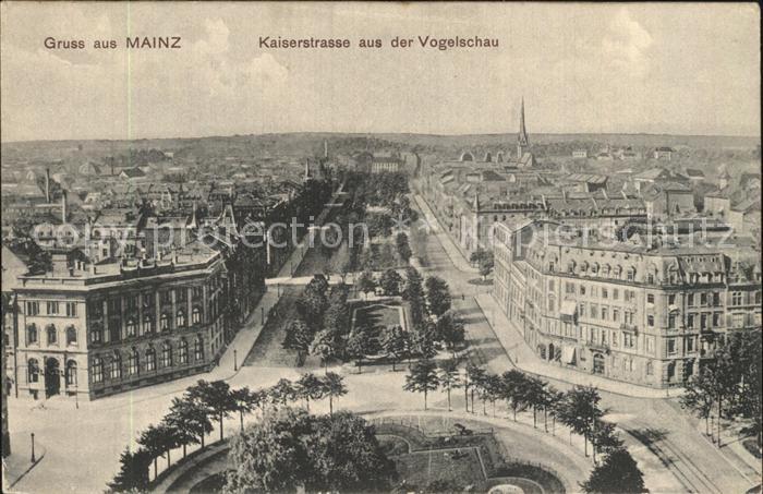 Mainz Rhein Kaiserstrasse aus der Vogelschau