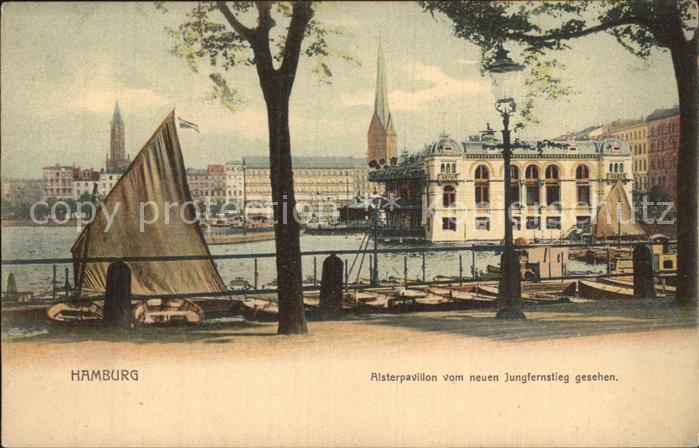 HAMBURG CITY Alsterpavillon vom neuen Jungfernstieg gesehen