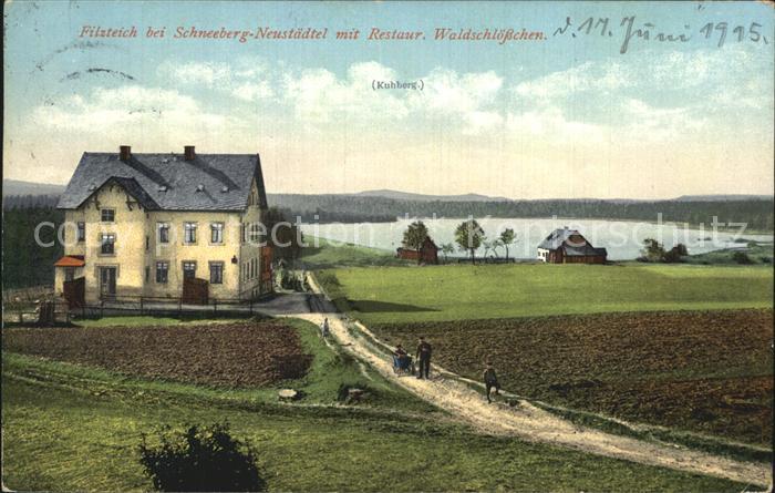Neustaedtel Sachsen Filzteich mit Restaurant Waldschloesschen
