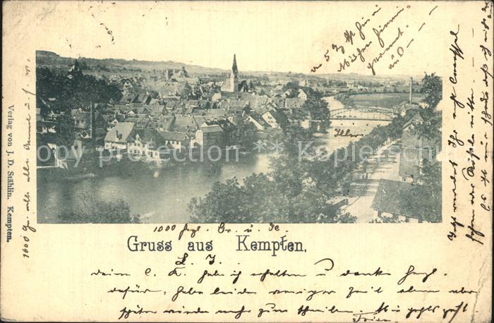 Kempten Allgaeu Stadtbild mit der Iller