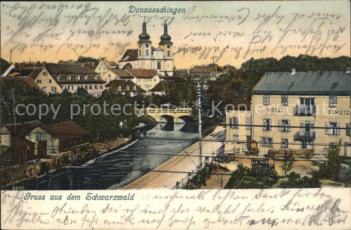 Donaueschingen Partie an der Brigach Hotel Kirche
