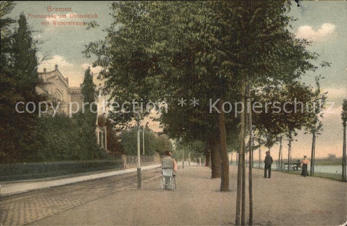BREMEN  CITY Promenade am Osterdeich Weserstrand
