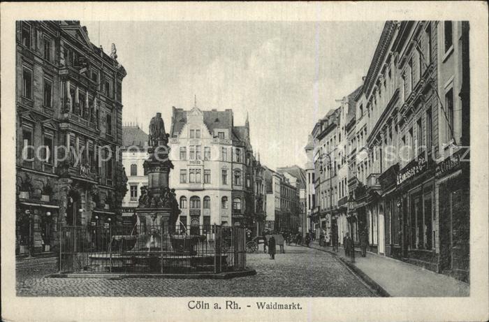 Coeln Rhein Waidmarkt Brunnen Statue